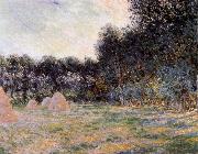 Claude Monet Field with Haystacks at Giverny oil painting reproduction